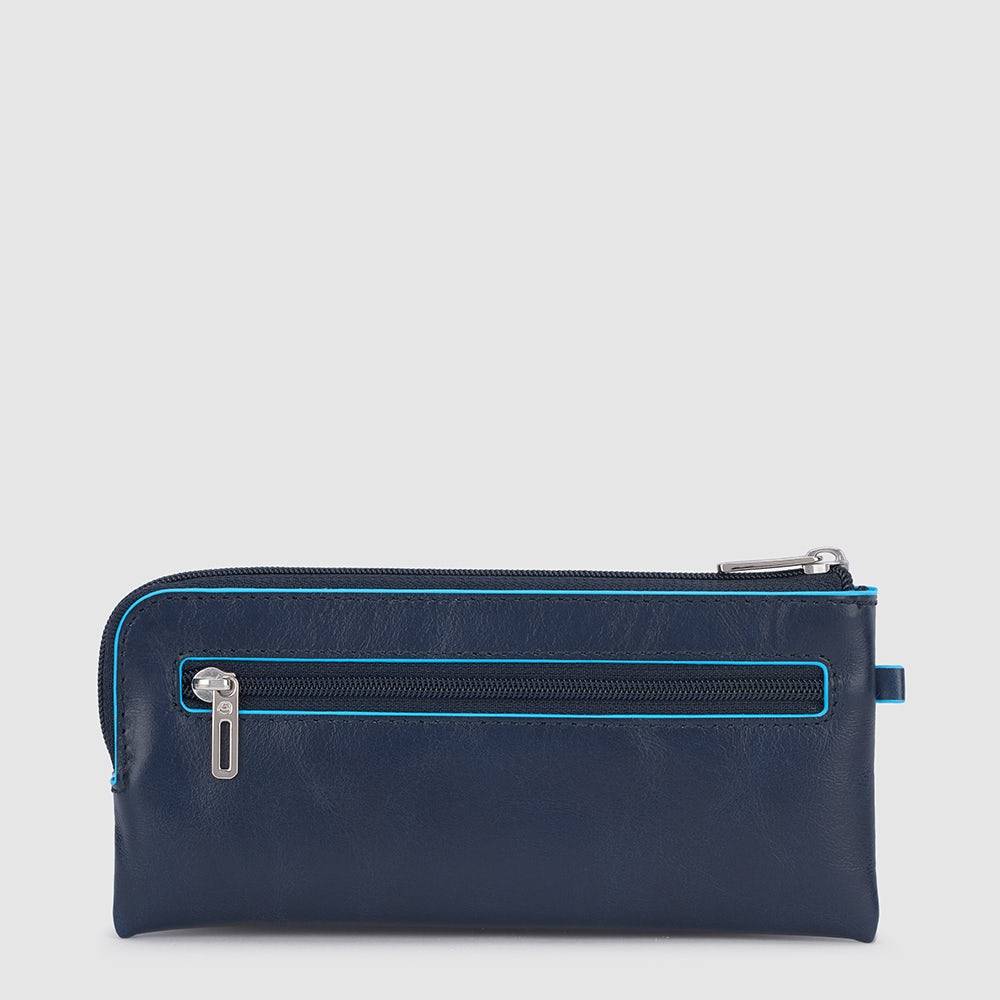 Piquadro Two-ring key case with zipped rear pocket Saldi Di Fabbrica