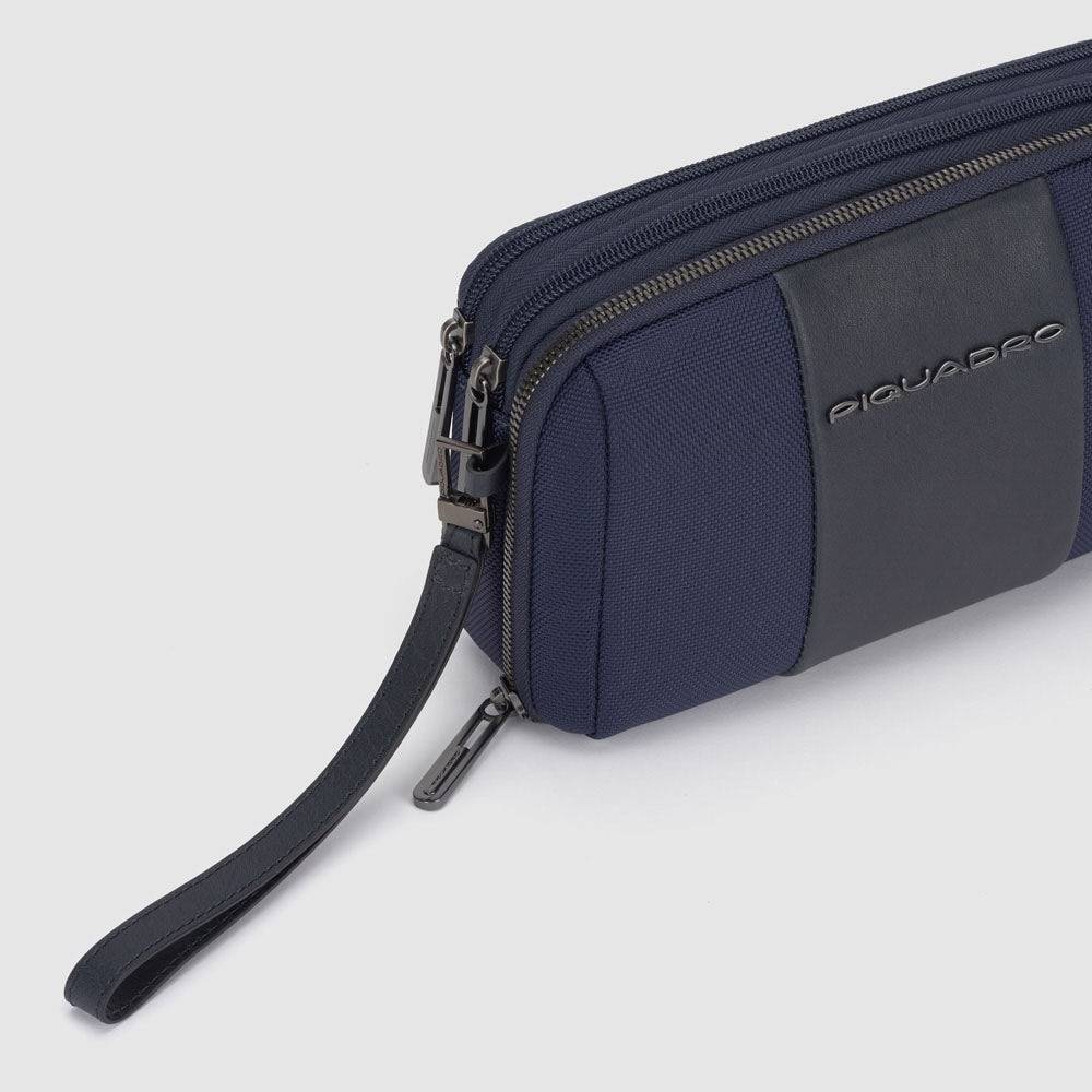 Piquadro Wrist clutch bag in recycled fabric Sconto