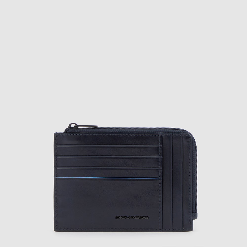 Piquadro Zipper coin pouch with credit card slots