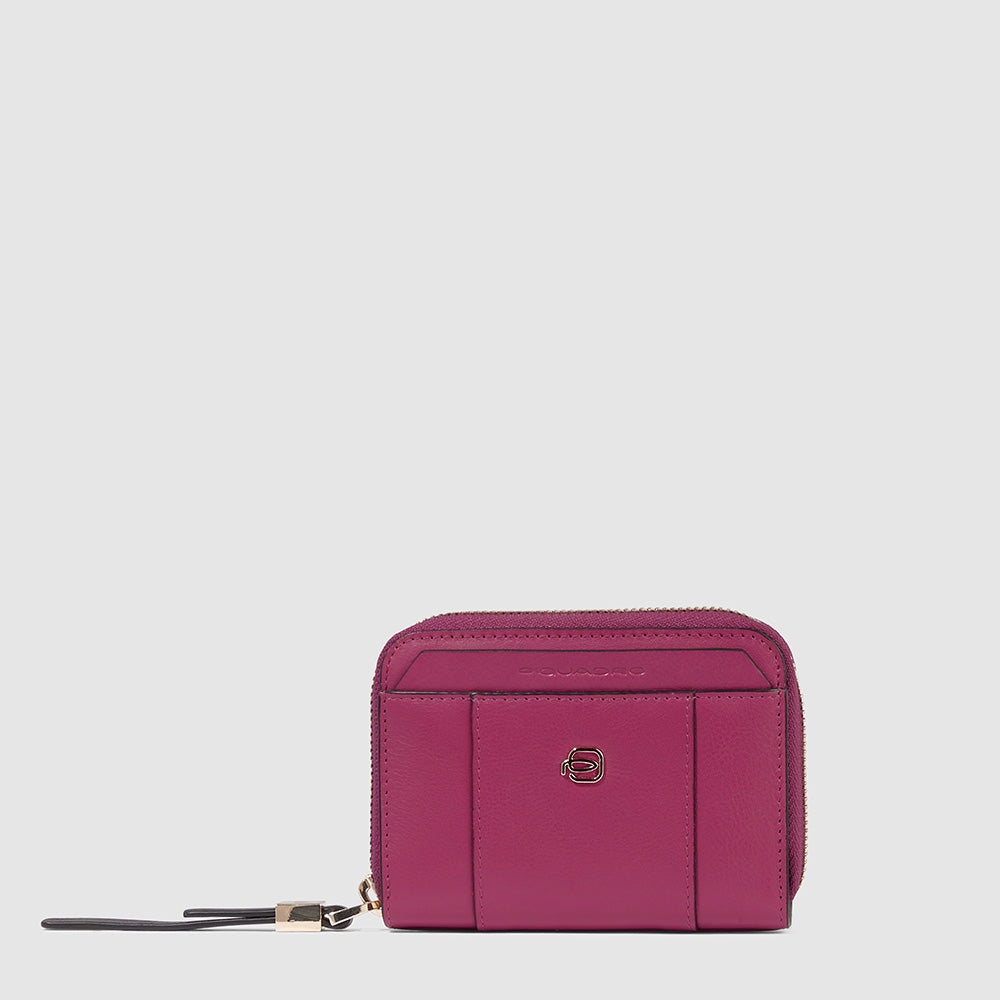 Piquadro Zip-around women’s wallet with four dividers Consegna Veloce