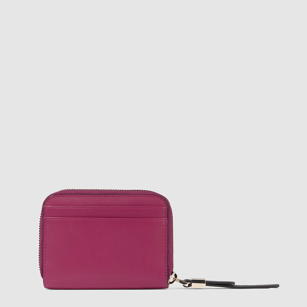 Piquadro Zip-around women’s wallet with four dividers Consegna Veloce