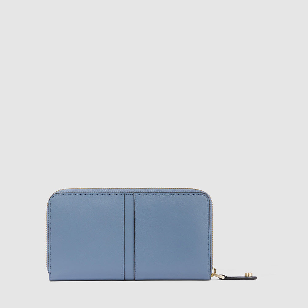 Piquadro Zip-around women’s wallet with four dividers Shopping Online