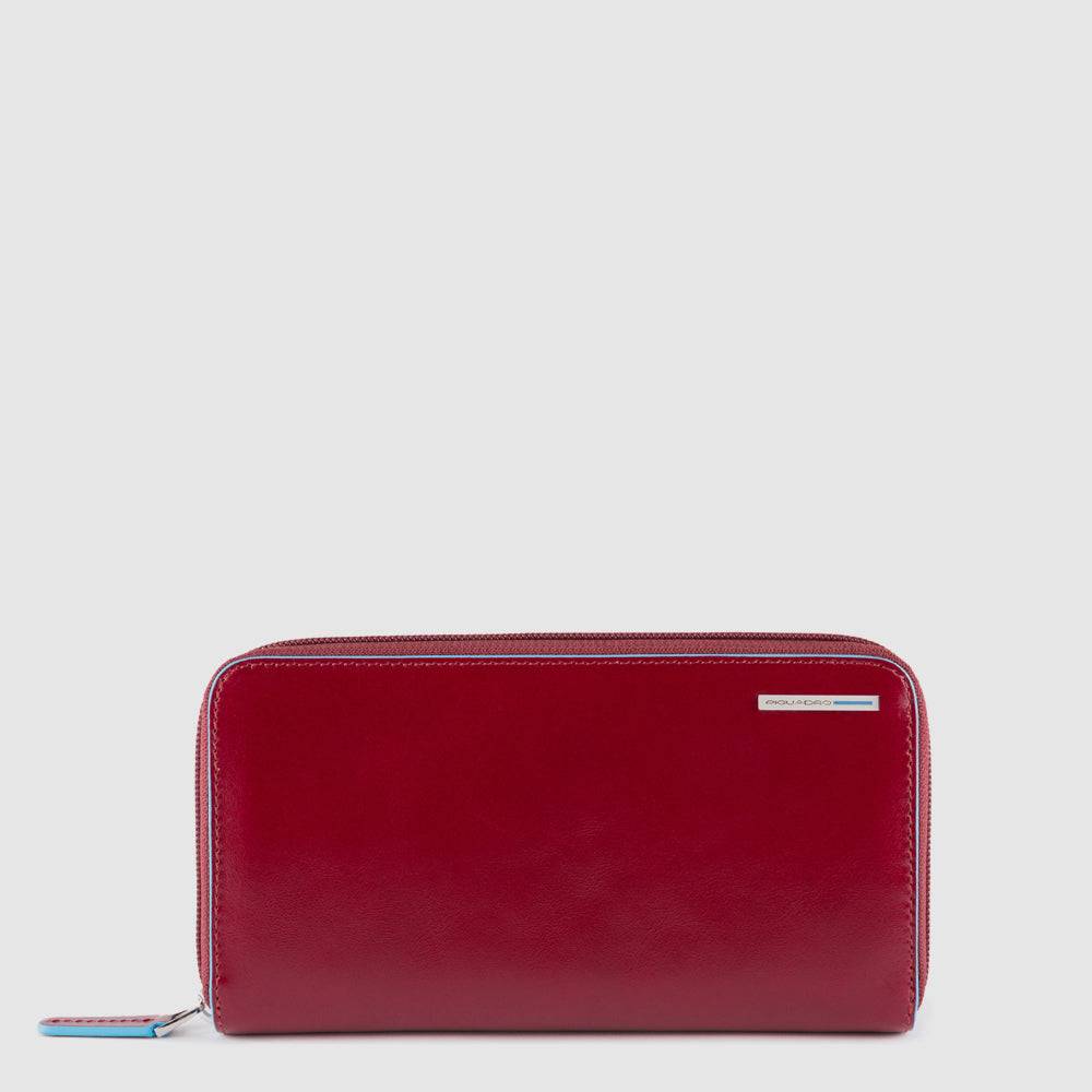 Piquadro Zip-around women’s wallet with four dividers