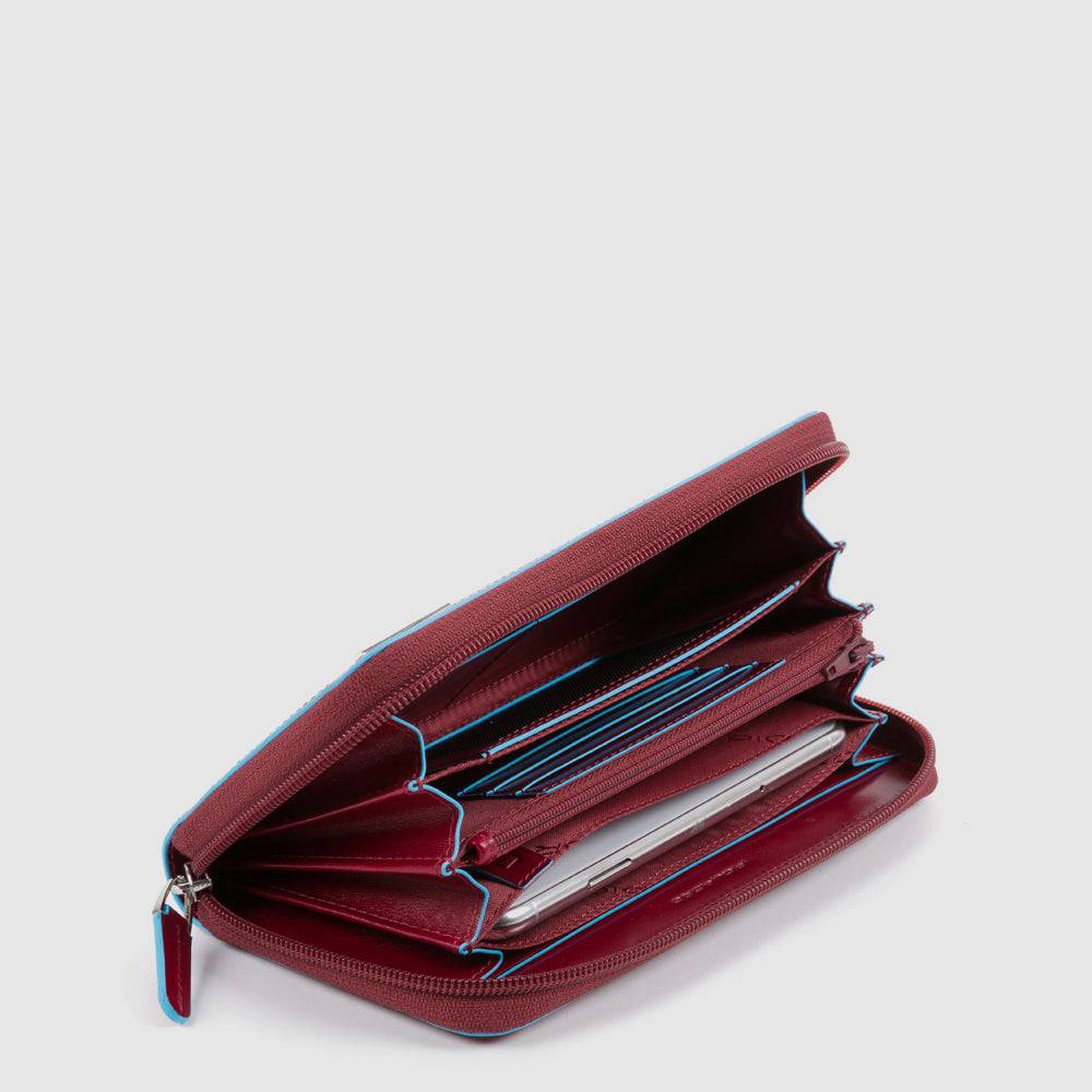 Piquadro Zip-around women’s wallet with four dividers Presa