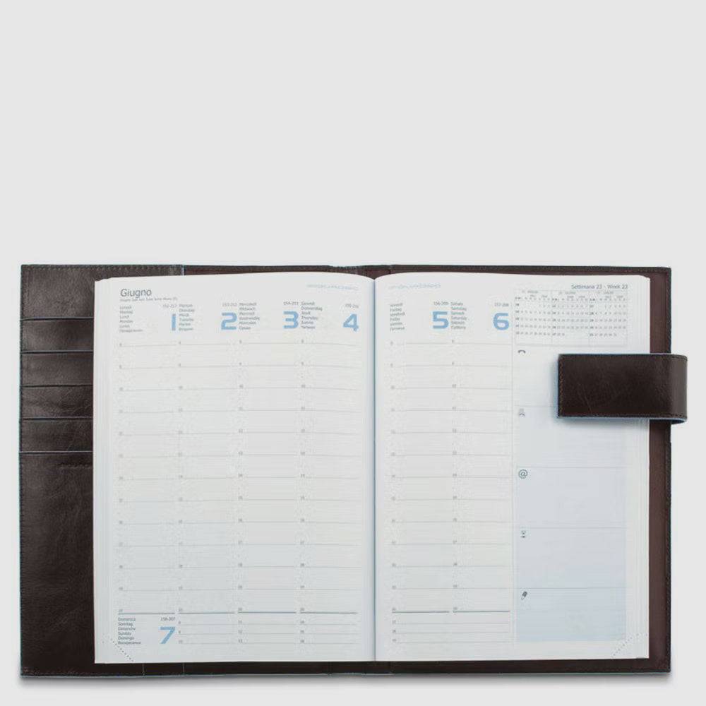 Piquadro Leather weekly diary with