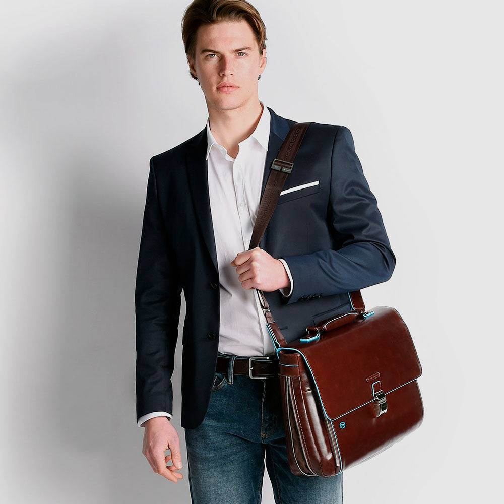Piquadro Flap-over, expandable computer bag 15" 2025
