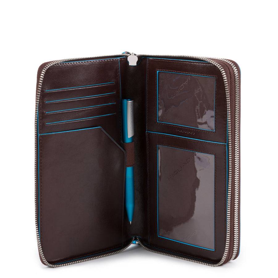 Piquadro Zip-around document organizer and wallet with coin Online