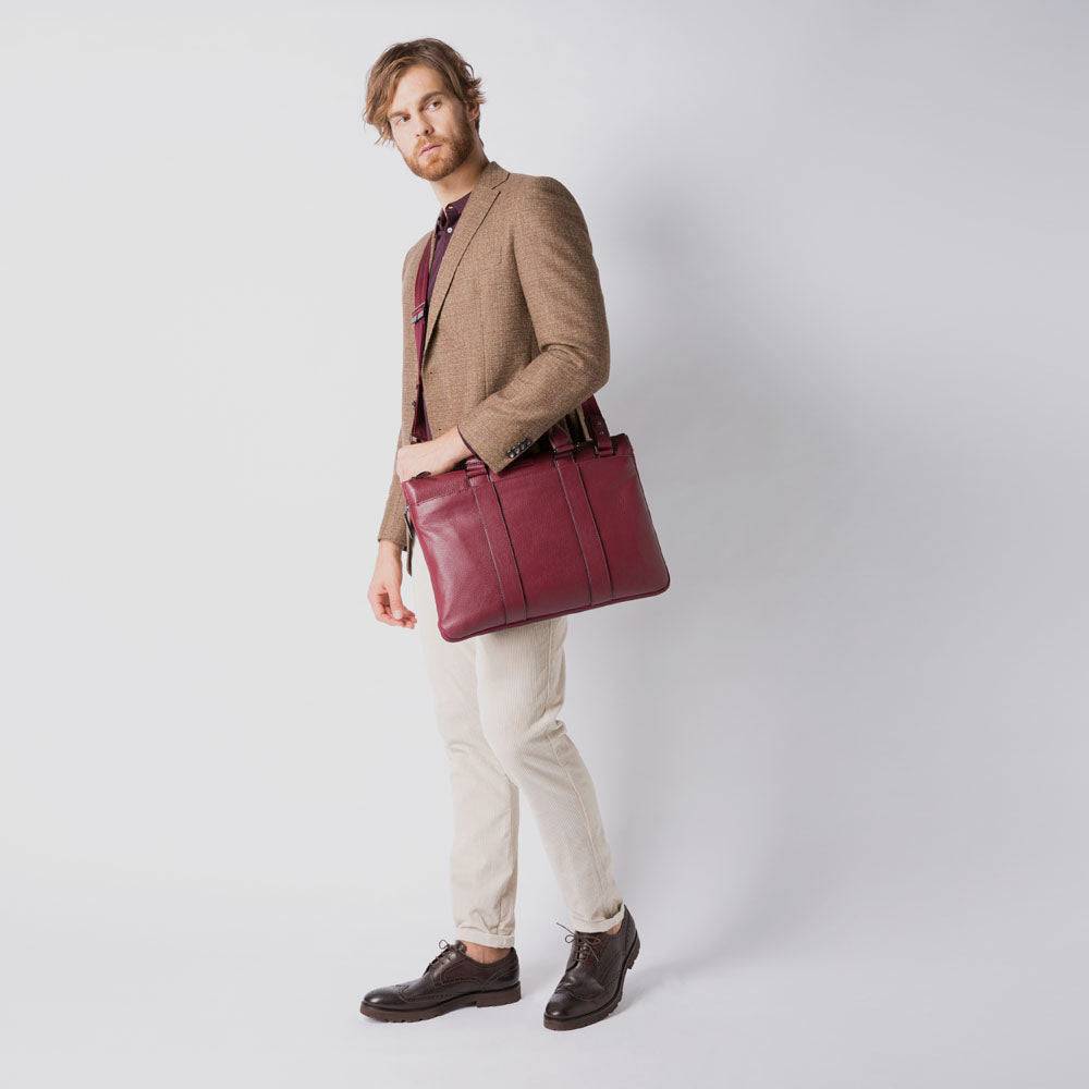 Piquadro Expandable, slim computer bag Convenienza
