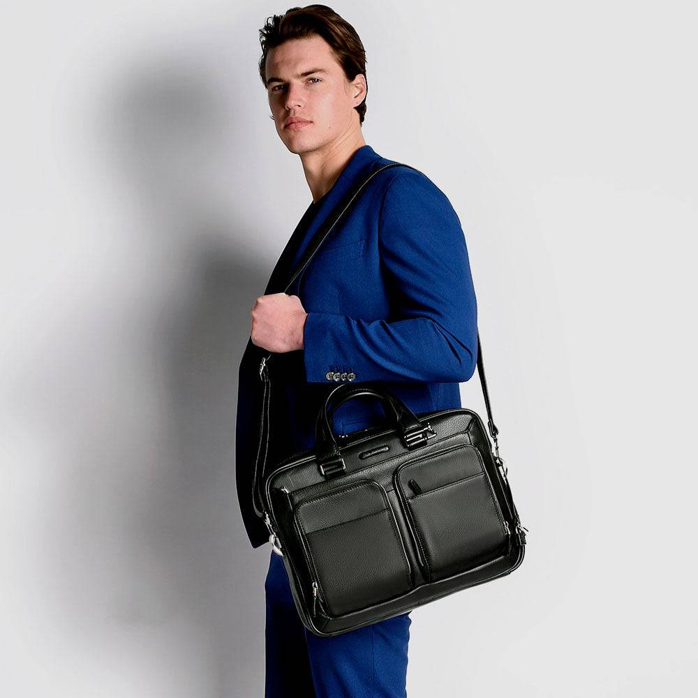 Piquadro Slim portfolio computer briefcase with iPad®Air/Ai Presa