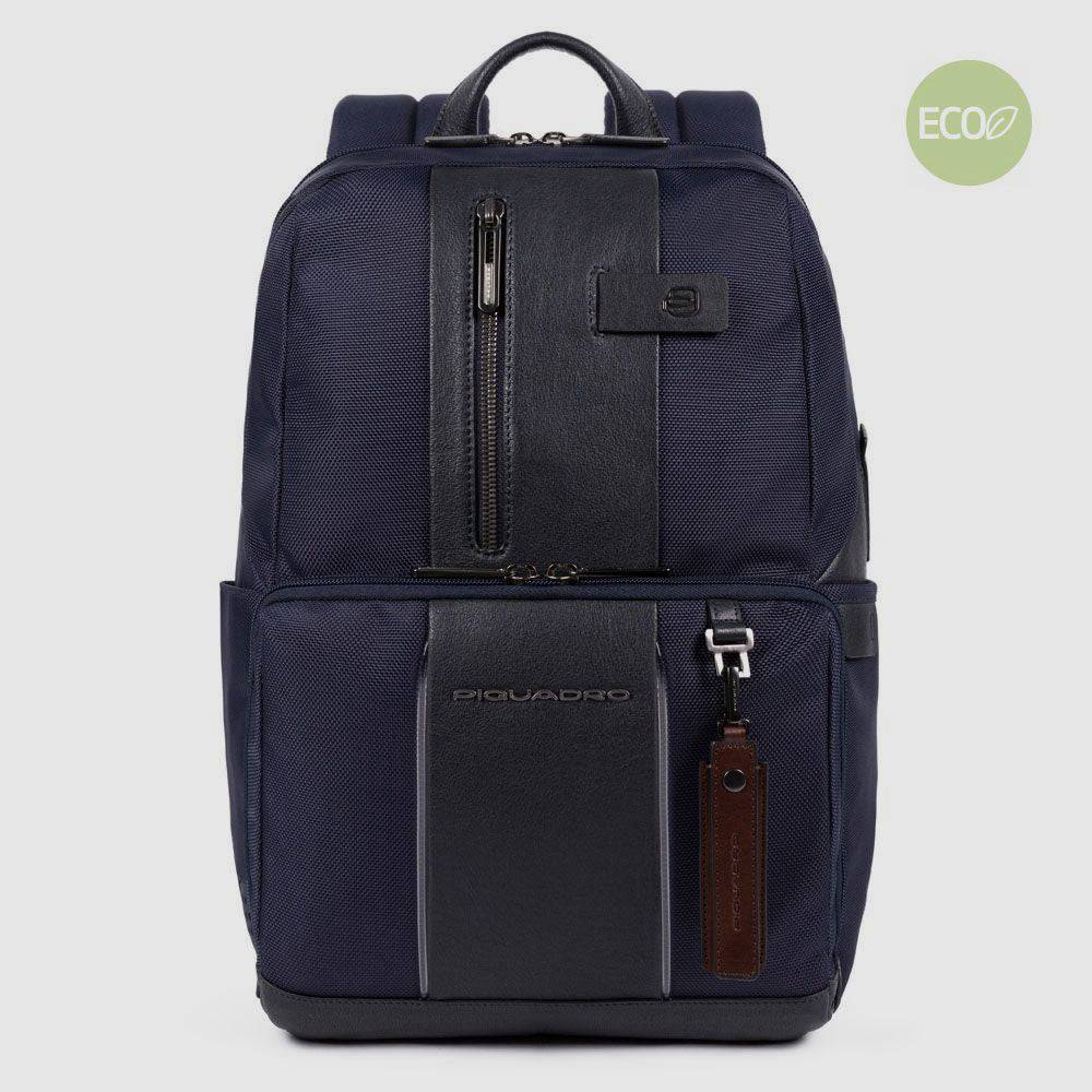 Piquadro Laptop and iPad® backpack in recycled fabric with