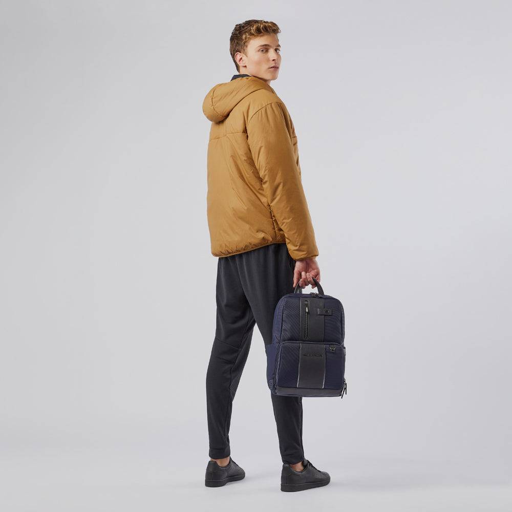 Piquadro Laptop and iPad® backpack in recycled fabric with Shopping Online