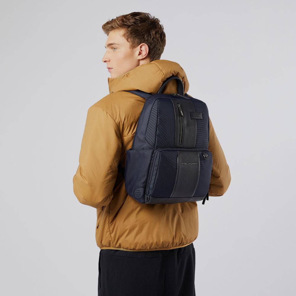 Piquadro Laptop and iPad® backpack in recycled fabric with Shopping Online