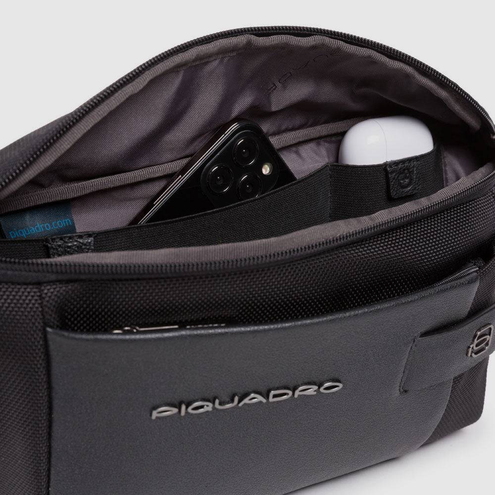 Piquadro Waist bag in recycled fabric and leather Saldi