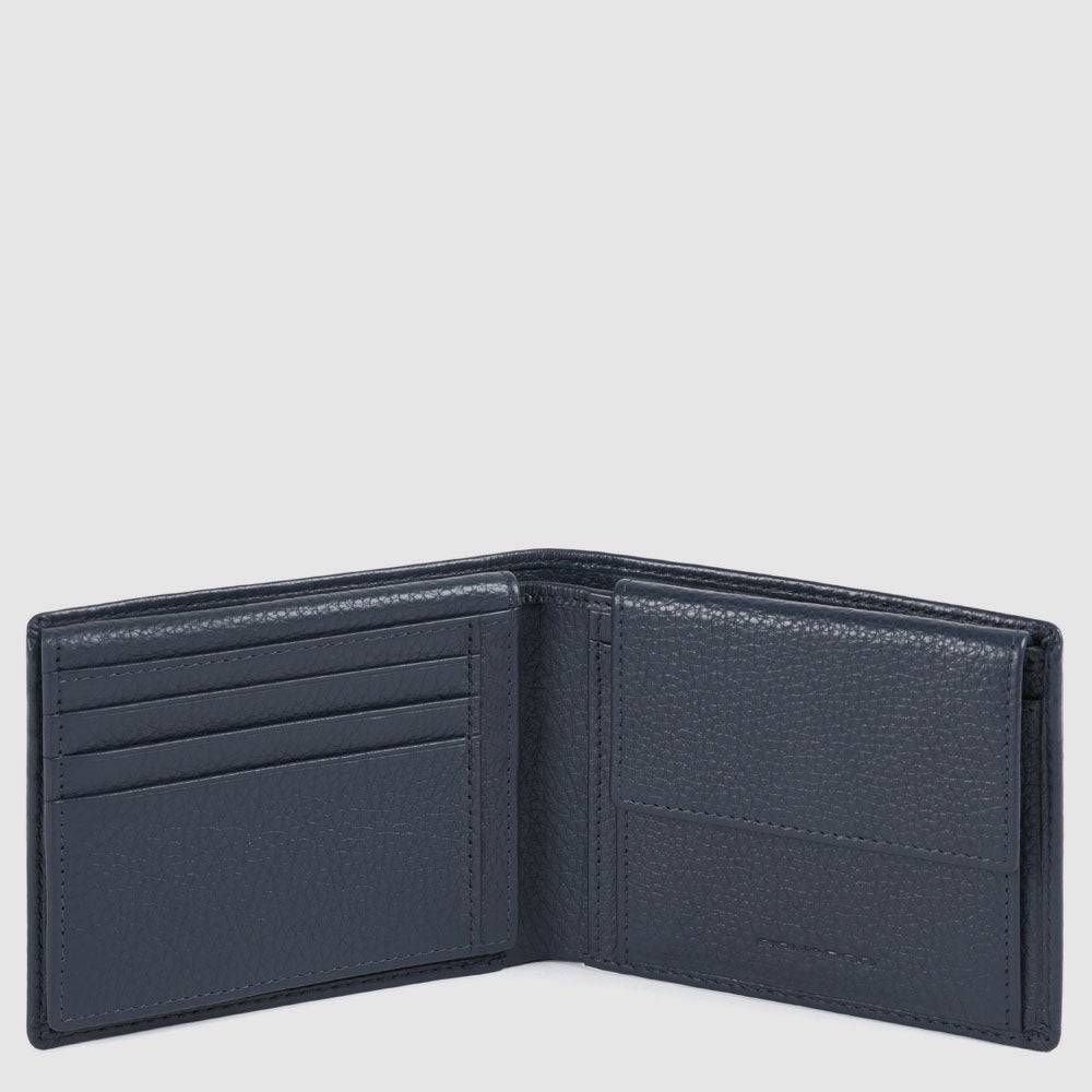 Piquadro Men’s wallet with flip up ID window, coin pocket Vendite Flash