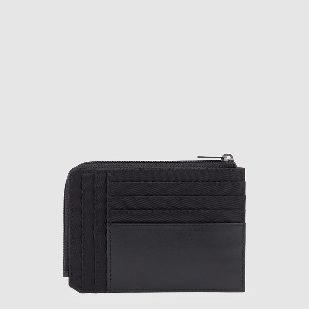Piquadro Zipper coin pouch with credit card slots Nuovo