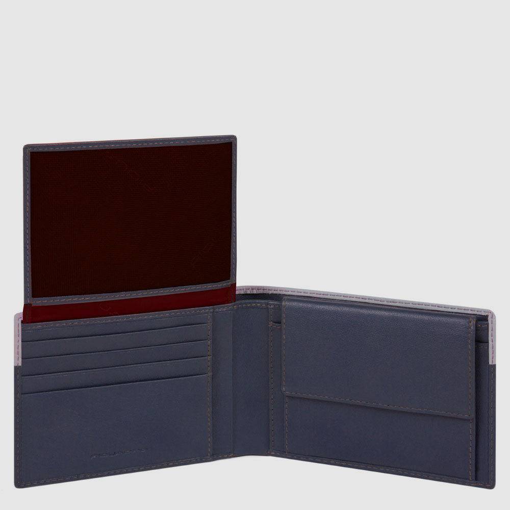 Piquadro Men’s wallet with flip up ID window, coin pocket Spedizione Gratuita