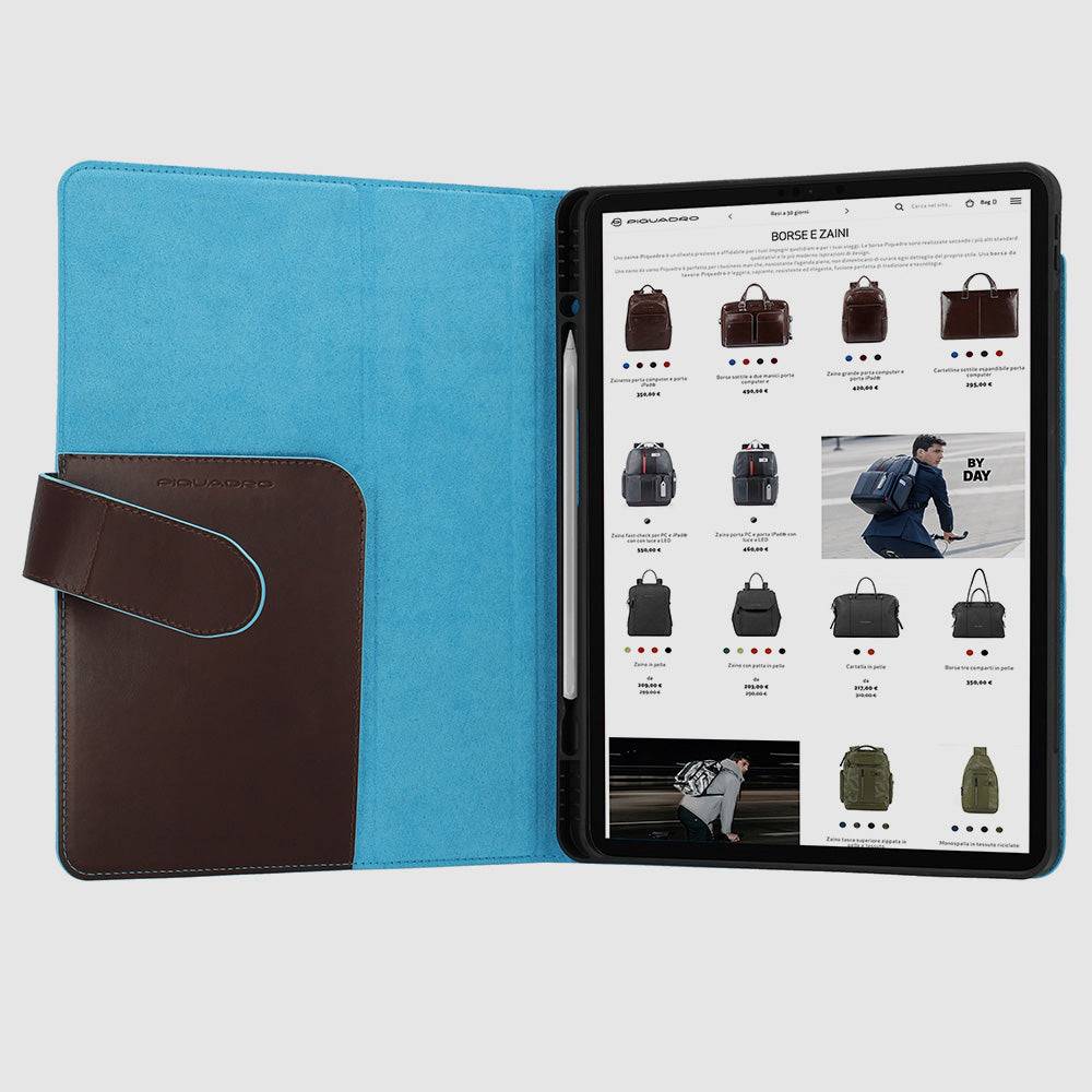 Piquadro iPad®Pro 12,9" stand up leather case Pezzi Unici