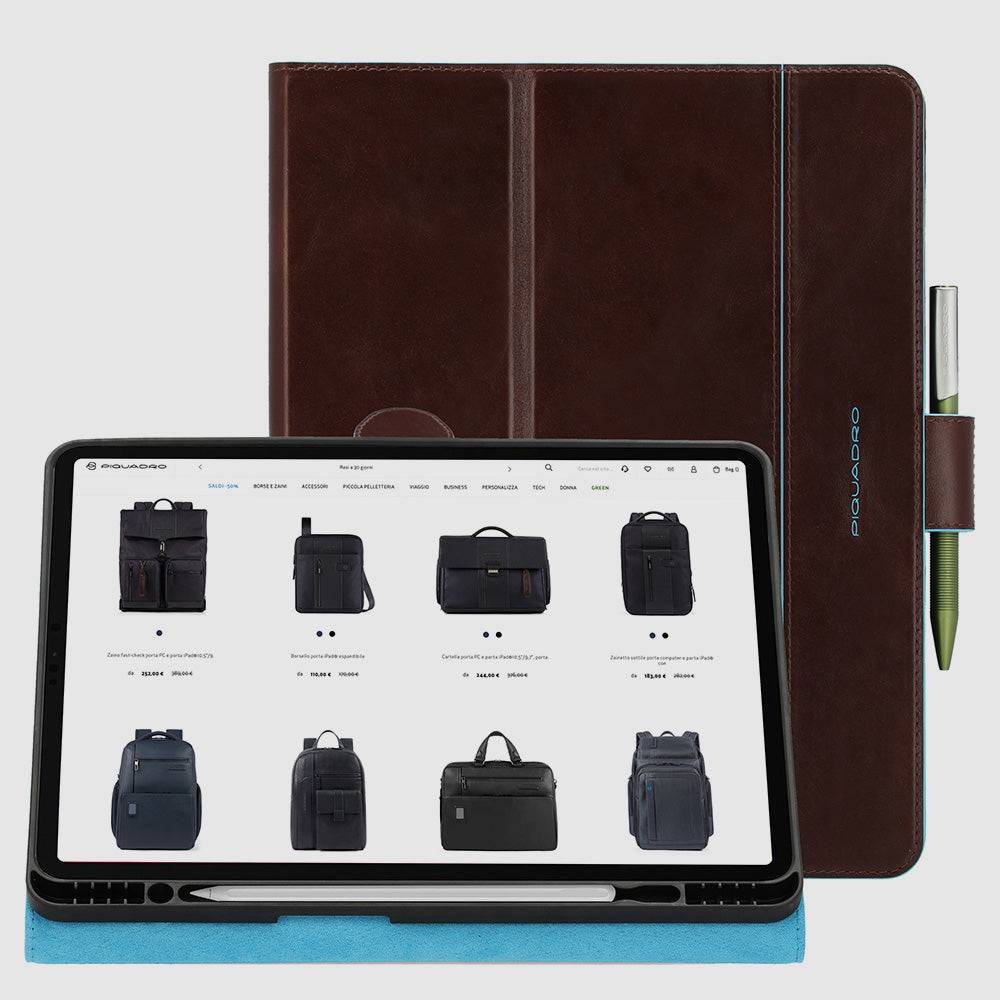 Piquadro iPad®Pro 12,9" stand up leather case Pezzi Unici