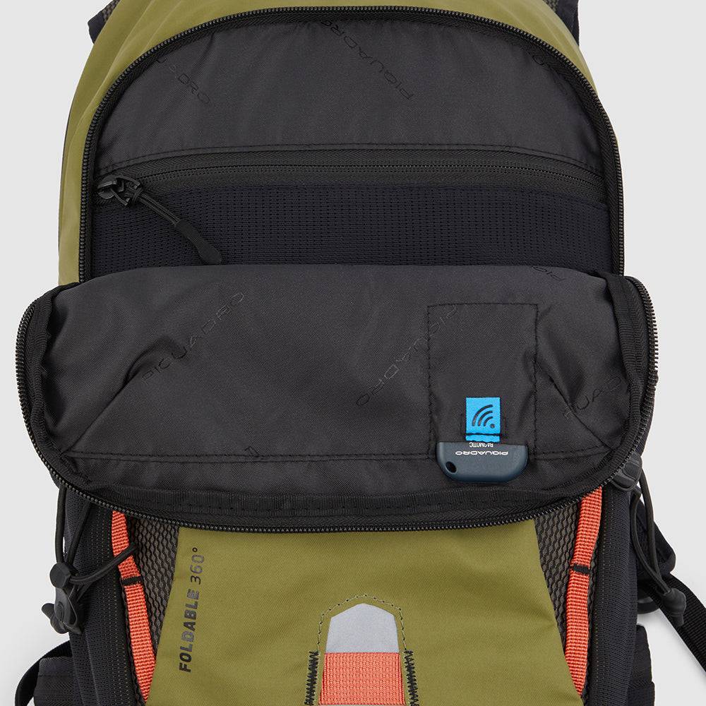 Piquadro Foldable computer backpack in recycled fabric Online