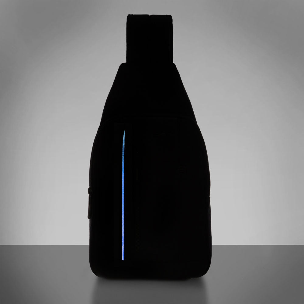 Piquadro Mono sling in recycled fabric with LED light I Più Venduti