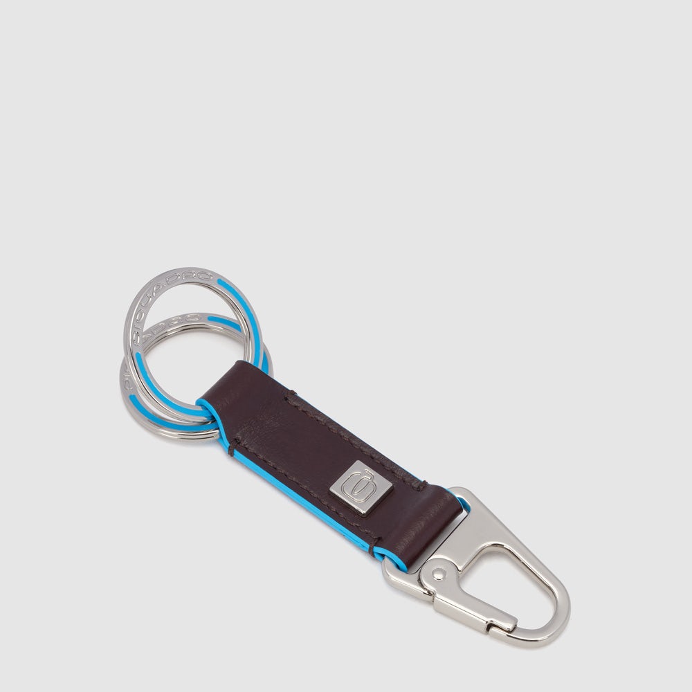 Piquadro Two-ring keychain with carabiner hook Italia