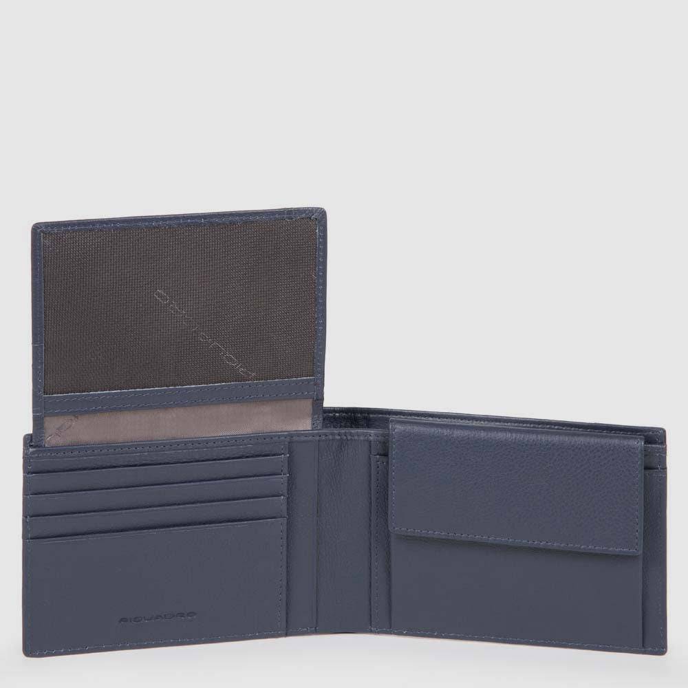 Piquadro Men’s wallet with flip up ID window, coin pocket Qualità