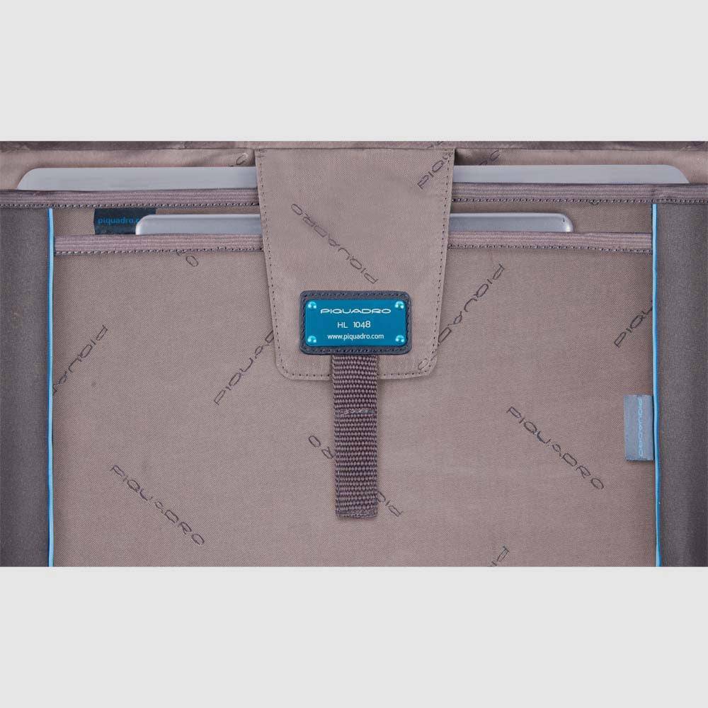 Piquadro Flap-over, expandable computer bag 15" Hotsell