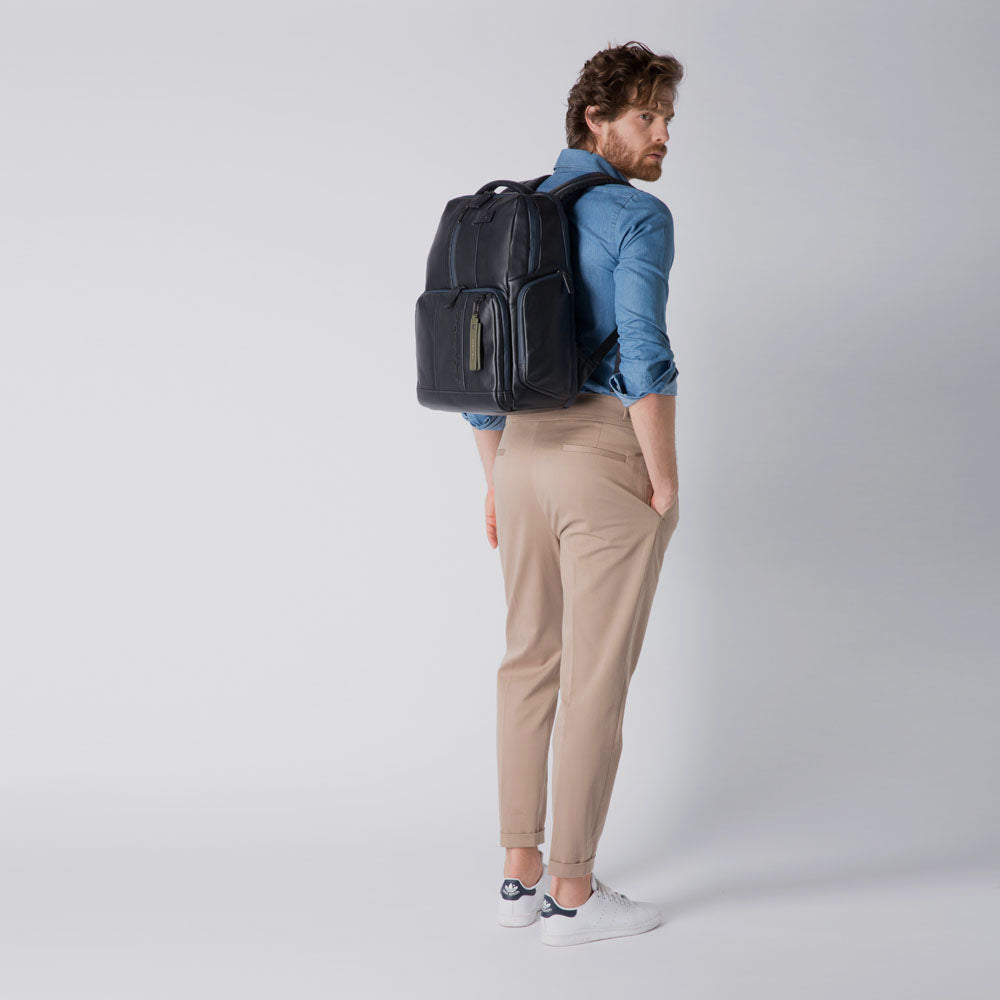 Piquadro Customizable, fast-check PC backpack with iPad® c Saldi Di Fabbrica