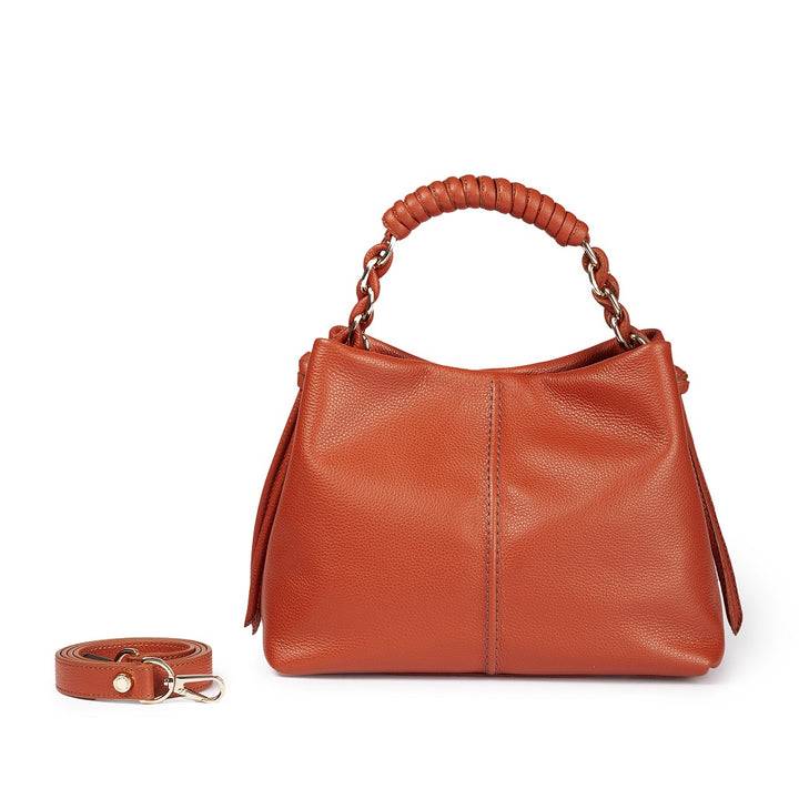 Roberta Gandolfi Amina small borsa a mano in pelle con manico tubolare fasciato e tracolla staccabile Negozio