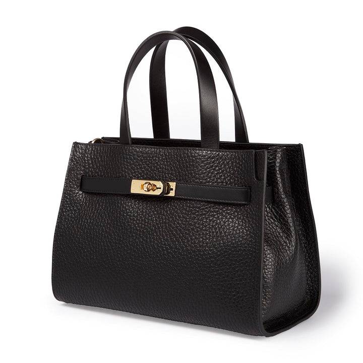 Roberta Gandolfi Frida Handbag in pelle martellata con tracolla logata in tessuto regolabile Nuovo