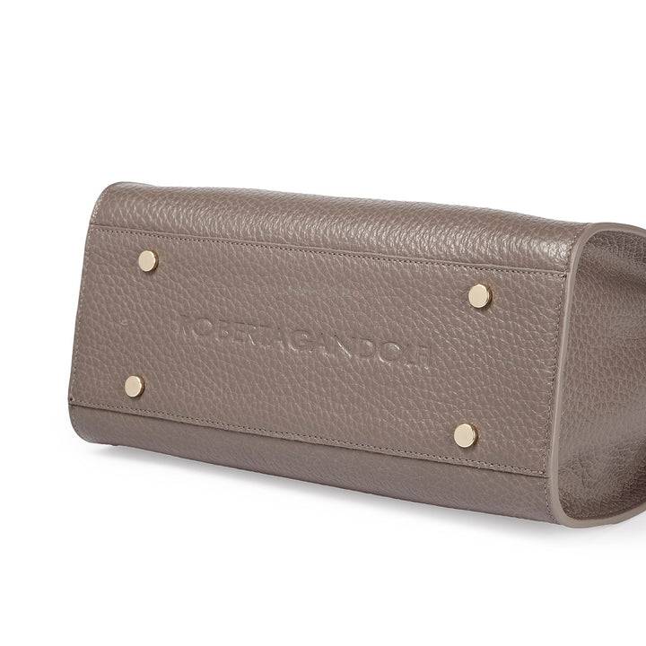 Roberta Gandolfi Frida Handbag in pelle martellata con tracolla logata in tessuto regolabile Vendita