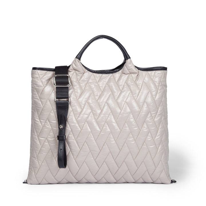 Roberta Gandolfi Joy Puffy borsa trasformabile 5 modelli in 1 in tessuto antigoccia finiture in pelle di vitello e tracolla staccabile