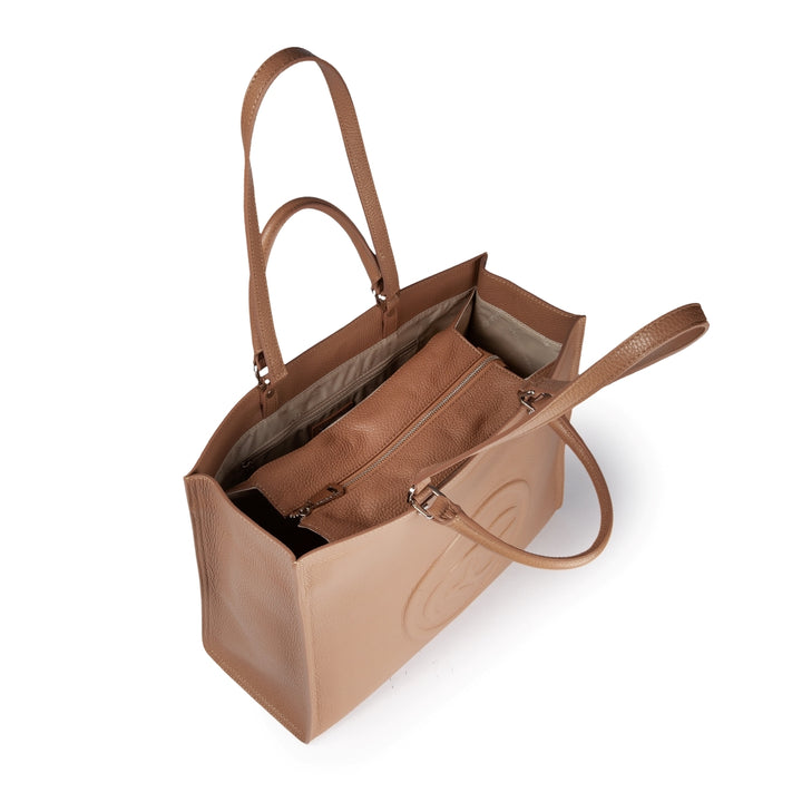 Roberta Gandolfi Roberta Pelle Large Borsa a mano in pelle con doppi spallacci per essere portata a spalla e tramezza Novità