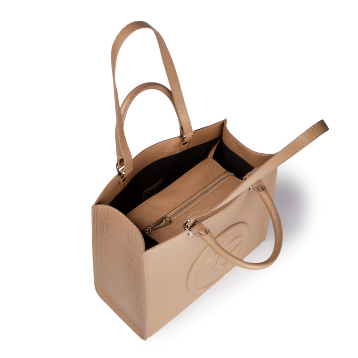 Roberta Gandolfi Roberta Pelle medium Borsa a mano in pelle con doppi spallacci per essere portata a spalla e tramezza Sconto