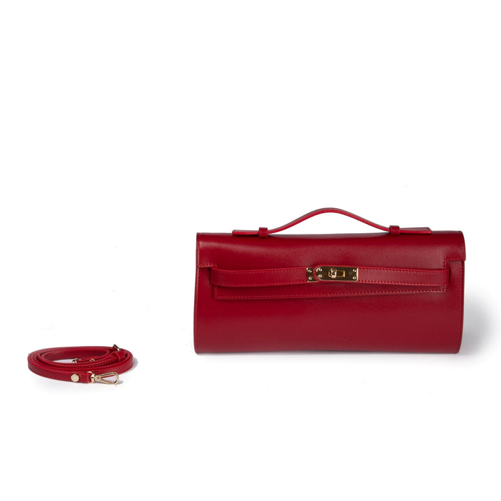 Roberta Gandolfi Jade cluch borsa in pelle con chiusura manico retrattile e tracolla staccabile e regolabile Vendite Flash