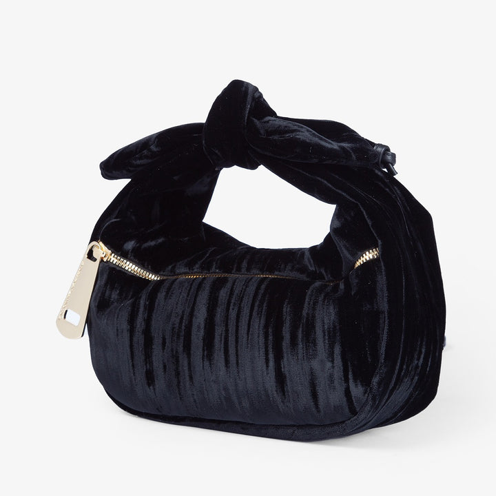 Roberta Gandolfi Bunny Velvet borsa a mano con tracolla staccabile in velluto plissè Nuovo