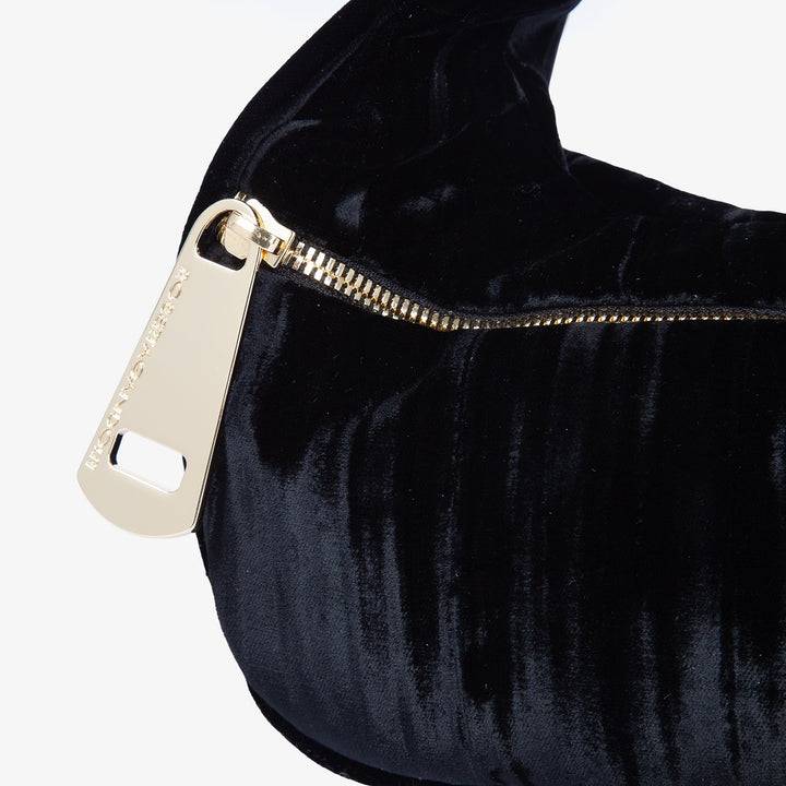 Roberta Gandolfi Bunny Velvet borsa a mano con tracolla staccabile in velluto plissè Nuovo