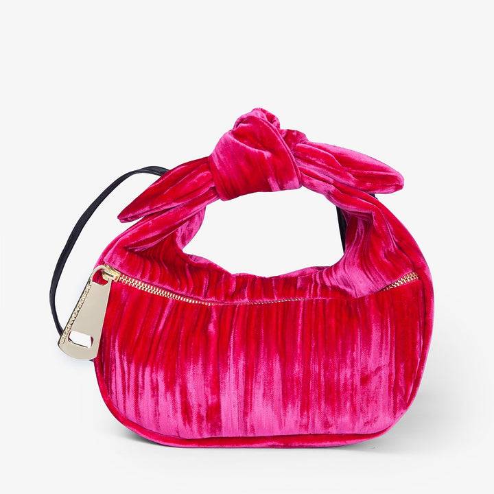 Roberta Gandolfi Bunny Velvet borsa a mano con tracolla staccabile in velluto plissè