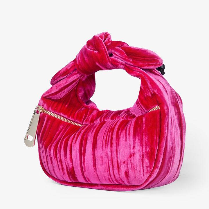 Roberta Gandolfi Bunny Velvet borsa a mano con tracolla staccabile in velluto plissè Vendita