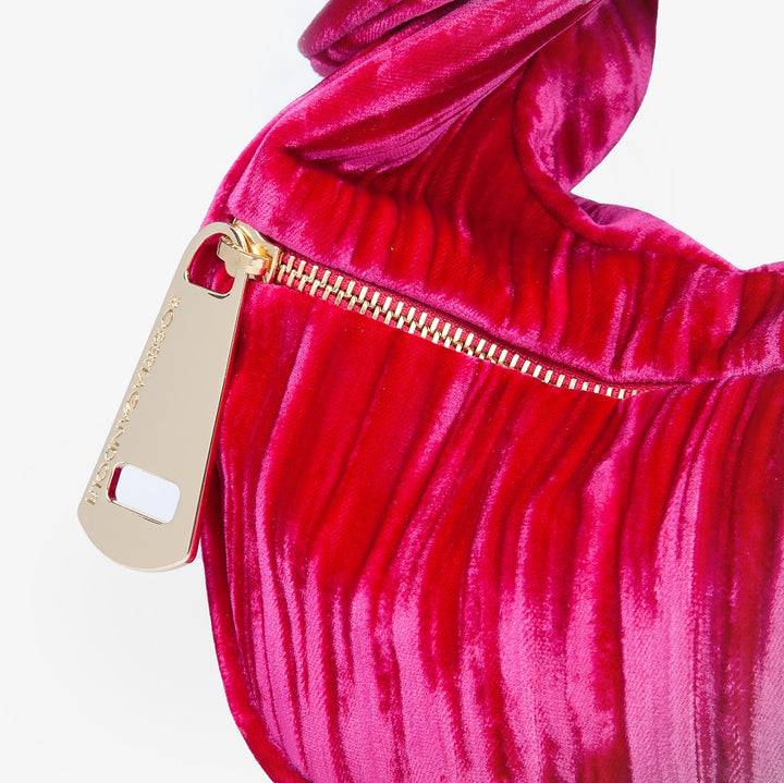 Roberta Gandolfi Bunny Velvet borsa a mano con tracolla staccabile in velluto plissè Vendita