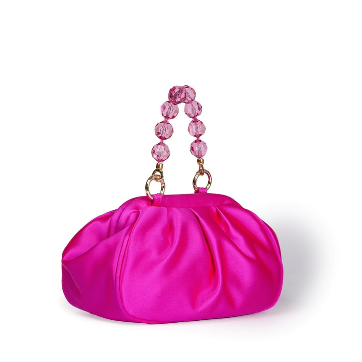 Roberta Gandolfi Sirenetta Puffy mini bag in raso di seta e manico gioiello Acquista Ora