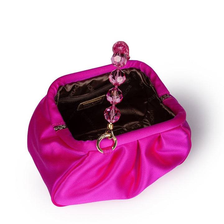 Roberta Gandolfi Sirenetta Puffy mini bag in raso di seta e manico gioiello Acquista Ora