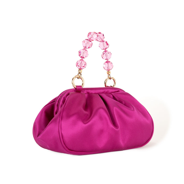 Roberta Gandolfi Sirenetta Puffy mini bag in raso di seta e manico gioiello Prezzo Ridotto