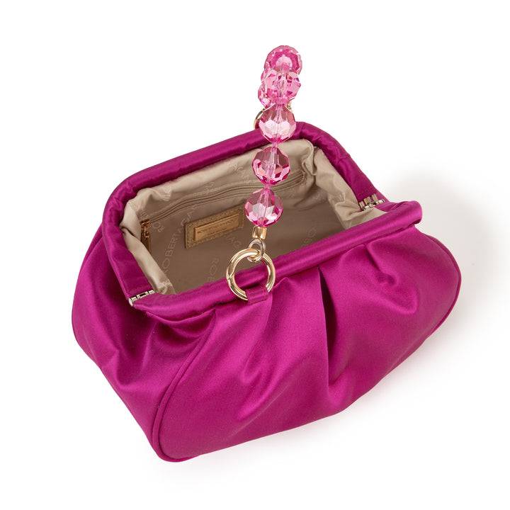 Roberta Gandolfi Sirenetta Puffy mini bag in raso di seta e manico gioiello Prezzo Ridotto