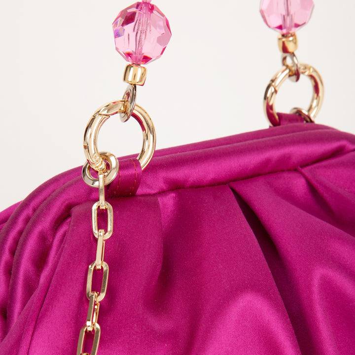 Roberta Gandolfi Sirenetta Puffy mini bag in raso di seta e manico gioiello Prezzo Ridotto