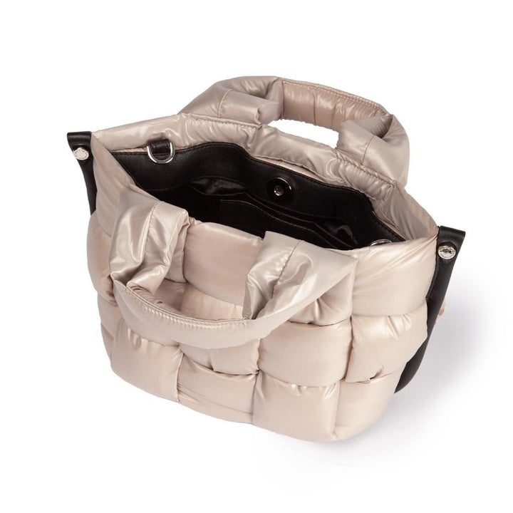 Roberta Gandolfi Greta Mini borsa in tessuto antigoccia imbottita ed intrecciata a mano con finiture in pelle Offerte