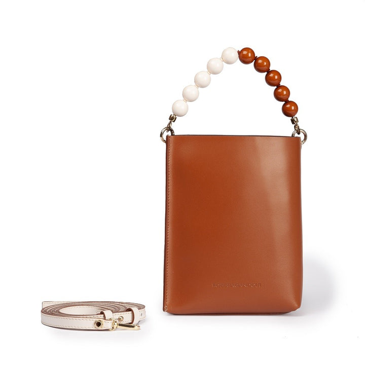 Roberta Gandolfi Zoe mini bag in pelle bicolor e manico gioiello 2025