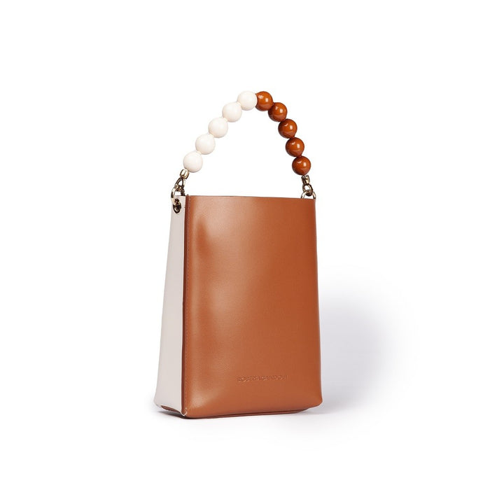 Roberta Gandolfi Zoe mini bag in pelle bicolor e manico gioiello 2025