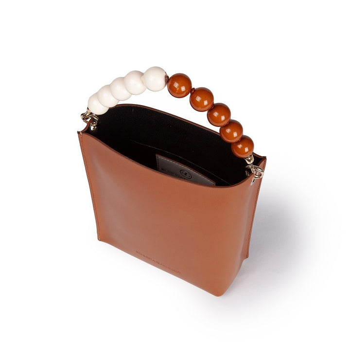 Roberta Gandolfi Zoe mini bag in pelle bicolor e manico gioiello 2025