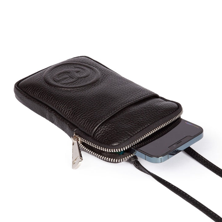 Roberta Gandolfi RG Phone holder in pelle di vitello con tracolla staccabile e regolabile In Linea